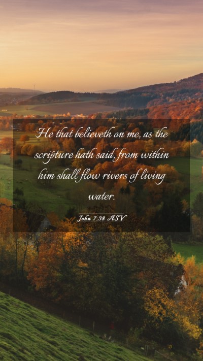Picture 03 - John 7:38 ASV Mobile Phone Wallpaper - He that believeth on me, as the scripture hath - Mobile Bible Verse Wallpaper