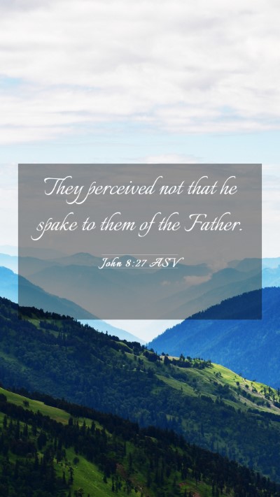 Picture 03 - John 8:27 ASV Mobile Phone Wallpaper - They perceived not that he spake to them of the - Mobile Bible Verse Wallpaper