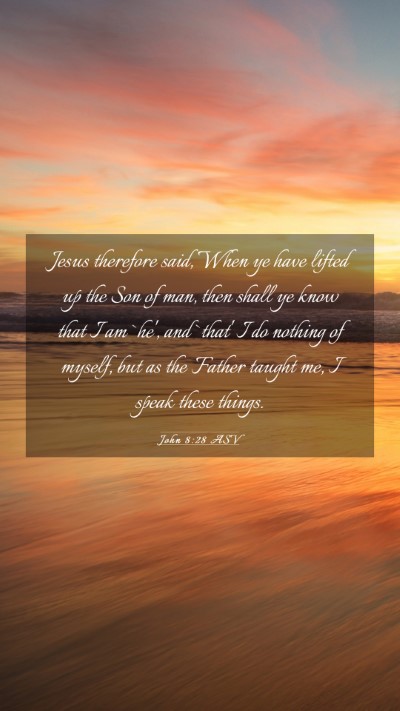 Picture 03 - John 8:28 ASV Mobile Phone Wallpaper - Jesus therefore said, When ye have lifted up the - Mobile Bible Verse Wallpaper
