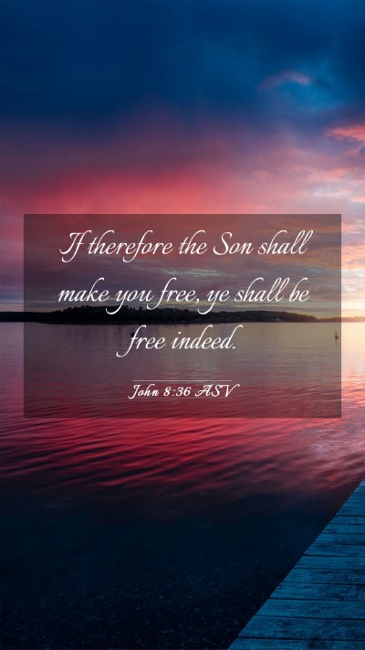 Picture 03 - John 8:36 ASV Mobile Phone Wallpaper - If therefore the Son shall make you free, ye - Mobile Bible Verse Wallpaper