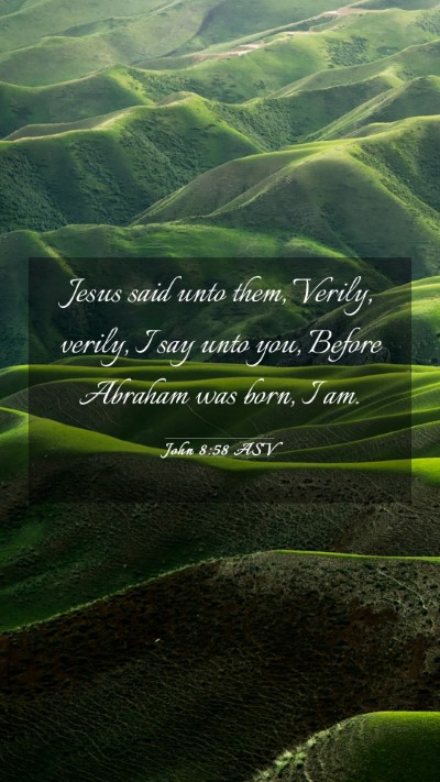 Picture 03 - John 8:58 ASV Mobile Phone Wallpaper - Jesus said unto them, Verily, verily, I say unto - Mobile Bible Verse Wallpaper