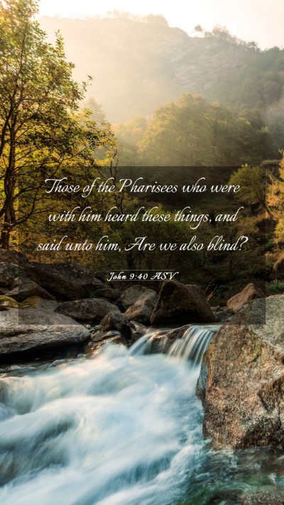 Picture 03 - John 9:40 ASV Mobile Phone Wallpaper - Those of the Pharisees who were with him heard - Mobile Bible Verse Wallpaper