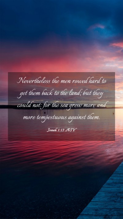 Picture 03 - Jonah 1:13 ASV Mobile Phone Wallpaper - Nevertheless the men rowed hard to get them back - Mobile Bible Verse Wallpaper