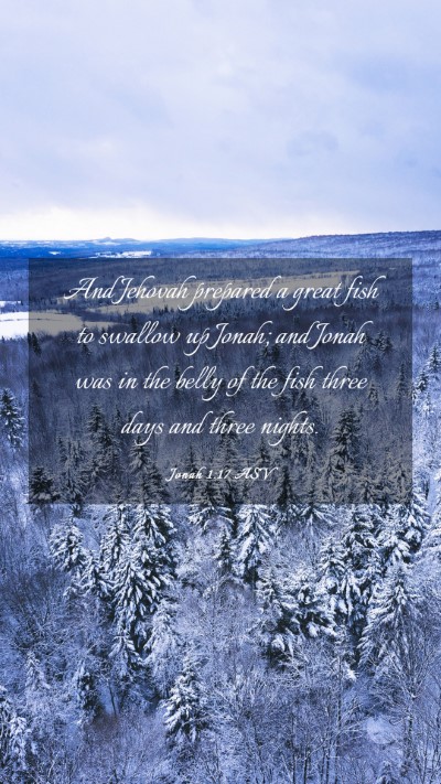 Picture 03 - Jonah 1:17 ASV Mobile Phone Wallpaper - And Jehovah prepared a great fish to swallow up - Mobile Bible Verse Wallpaper