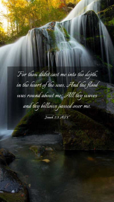 Picture 03 - Jonah 2:3 ASV Mobile Phone Wallpaper - For thou didst cast me into the depth, in the - Mobile Bible Verse Wallpaper