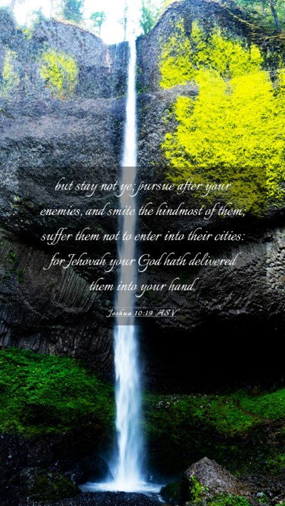 Picture 03 - Joshua 10:19 ASV Mobile Phone Wallpaper - but stay not ye; pursue after your enemies, and - Mobile Bible Verse Wallpaper