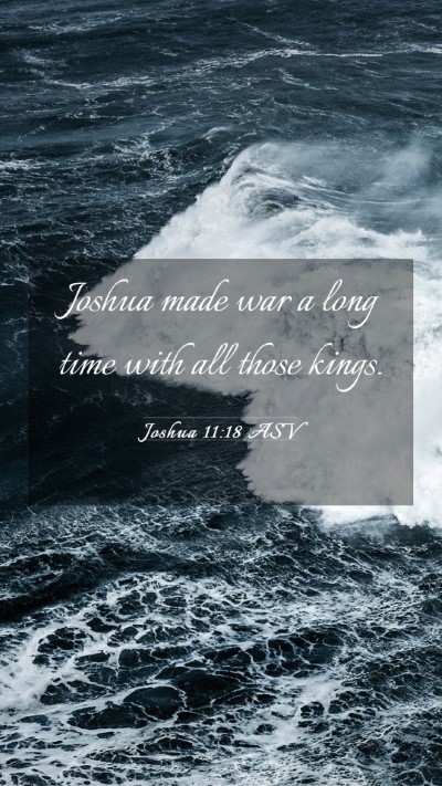 Picture 03 - Joshua 11:18 ASV Mobile Phone Wallpaper - Joshua made war a long time with all those - Mobile Bible Verse Wallpaper