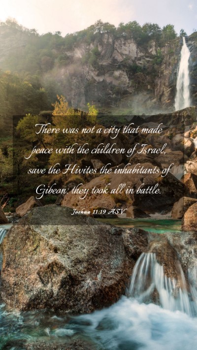 Picture 03 - Joshua 11:19 ASV Mobile Phone Wallpaper - There was not a city that made peace with the - Mobile Bible Verse Wallpaper