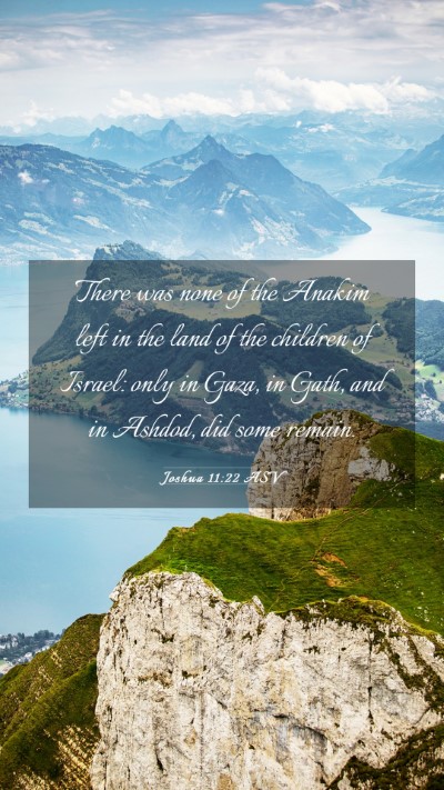 Picture 03 - Joshua 11:22 ASV Mobile Phone Wallpaper - There was none of the Anakim left in the land of - Mobile Bible Verse Wallpaper