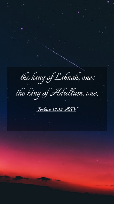 Picture 03 - Joshua 12:15 ASV Mobile Phone Wallpaper - the king of Libnah, one; the king of Adullam, - Mobile Bible Verse Wallpaper