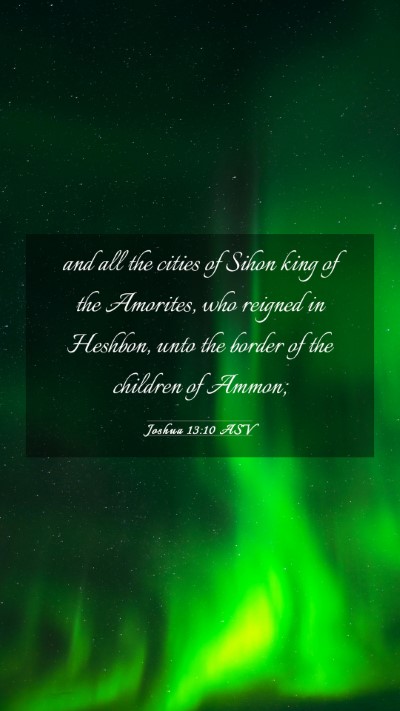 Picture 03 - Joshua 13:10 ASV Mobile Phone Wallpaper - and all the cities of Sihon king of the Amorites, - Mobile Bible Verse Wallpaper