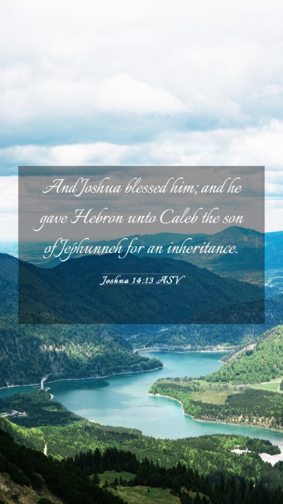 Picture 03 - Joshua 14:13 ASV Mobile Phone Wallpaper - And Joshua blessed him; and he gave Hebron unto - Mobile Bible Verse Wallpaper