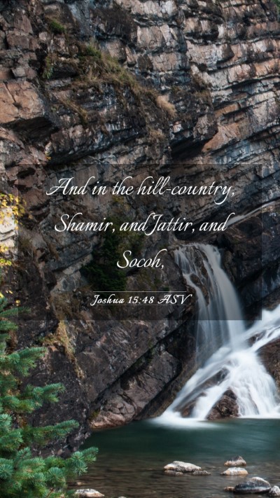 Picture 03 - Joshua 15:48 ASV Mobile Phone Wallpaper - And in the hill-country, Shamir, and Jattir, and - Mobile Bible Verse Wallpaper