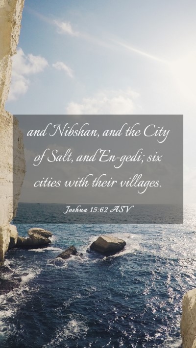 Picture 03 - Joshua 15:62 ASV Mobile Phone Wallpaper - and Nibshan, and the City of Salt, and En-gedi; - Mobile Bible Verse Wallpaper