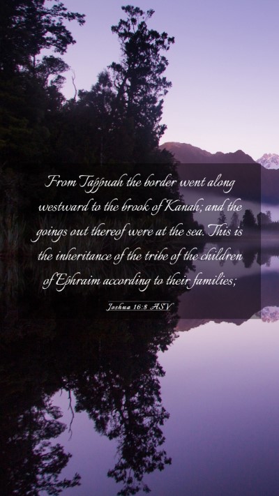 Picture 03 - Joshua 16:8 ASV Mobile Phone Wallpaper - From Tappuah the border went along westward to - Mobile Bible Verse Wallpaper