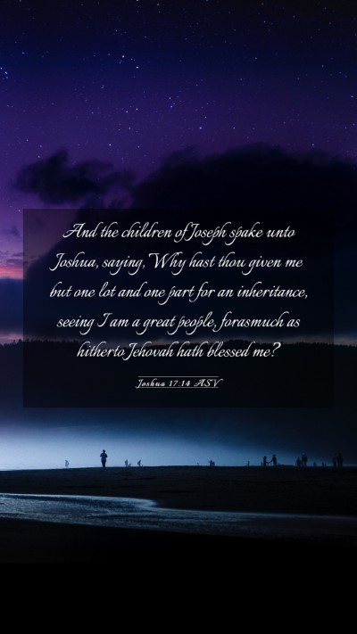 Picture 03 - Joshua 17:14 ASV Mobile Phone Wallpaper - And the children of Joseph spake unto Joshua, - Mobile Bible Verse Wallpaper