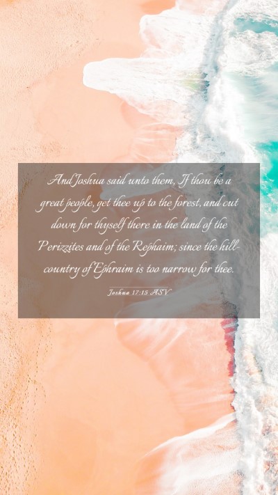 Picture 03 - Joshua 17:15 ASV Mobile Phone Wallpaper - And Joshua said unto them, If thou be a great - Mobile Bible Verse Wallpaper