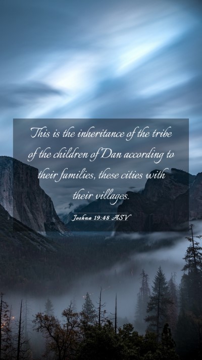 Picture 03 - Joshua 19:48 ASV Mobile Phone Wallpaper - This is the inheritance of the tribe of the - Mobile Bible Verse Wallpaper