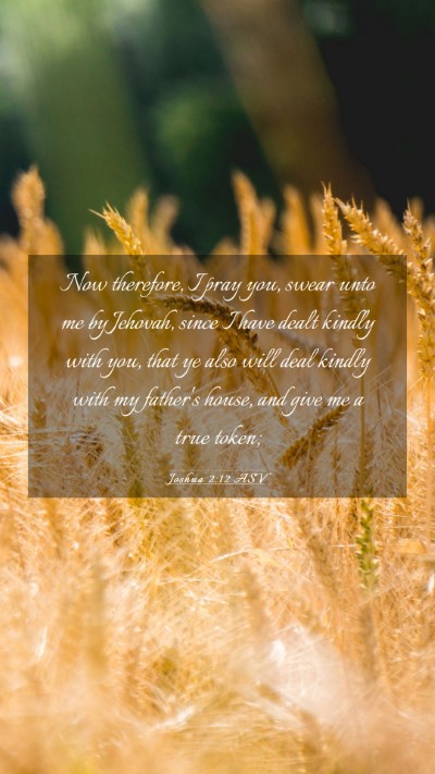 Picture 03 - Joshua 2:12 ASV Mobile Phone Wallpaper - Now therefore, I pray you, swear unto me by - Mobile Bible Verse Wallpaper