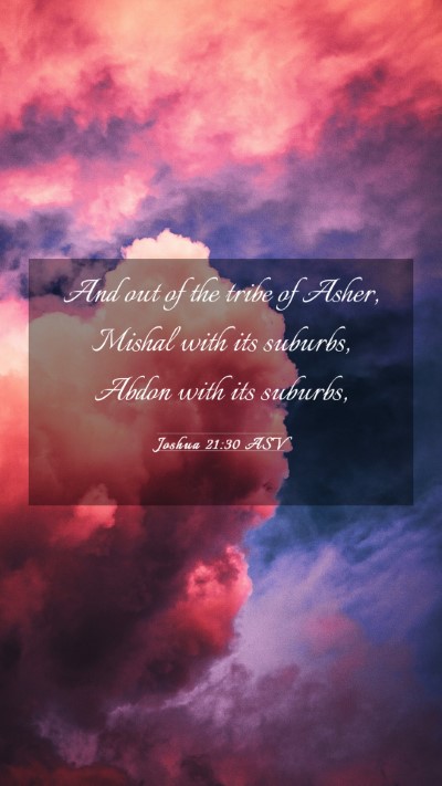 Picture 03 - Joshua 21:30 ASV Mobile Phone Wallpaper - And out of the tribe of Asher, Mishal with its - Mobile Bible Verse Wallpaper