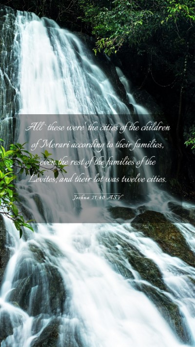 Picture 03 - Joshua 21:40 ASV Mobile Phone Wallpaper - All `these were' the cities of the children of - Mobile Bible Verse Wallpaper