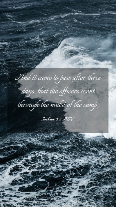 Picture 03 - Joshua 3:2 ASV Mobile Phone Wallpaper - And it came to pass after three days, that the - Mobile Bible Verse Wallpaper