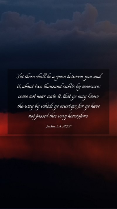 Picture 03 - Joshua 3:4 ASV Mobile Phone Wallpaper - Yet there shall be a space between you and it, - Mobile Bible Verse Wallpaper