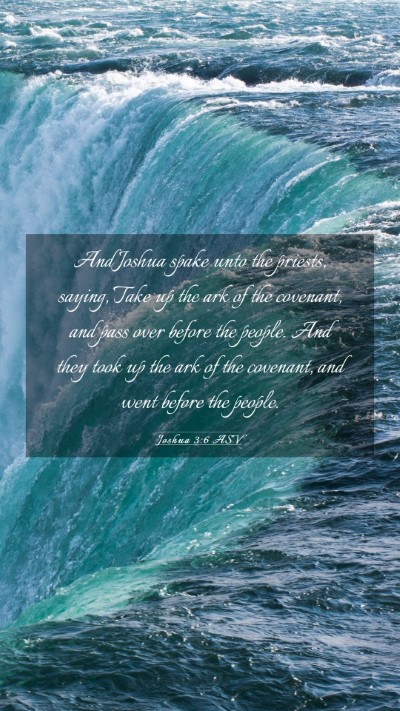 Picture 03 - Joshua 3:6 ASV Mobile Phone Wallpaper - And Joshua spake unto the priests, saying, Take - Mobile Bible Verse Wallpaper
