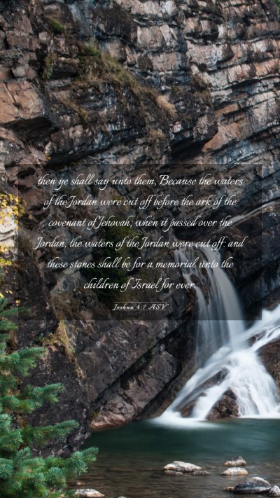 Picture 03 - Joshua 4:7 ASV Mobile Phone Wallpaper - then ye shall say unto them, Because the waters - Mobile Bible Verse Wallpaper