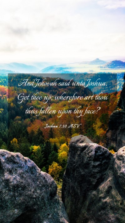 Picture 03 - Joshua 7:10 ASV Mobile Phone Wallpaper - And Jehovah said unto Joshua, Get thee up; - Mobile Bible Verse Wallpaper