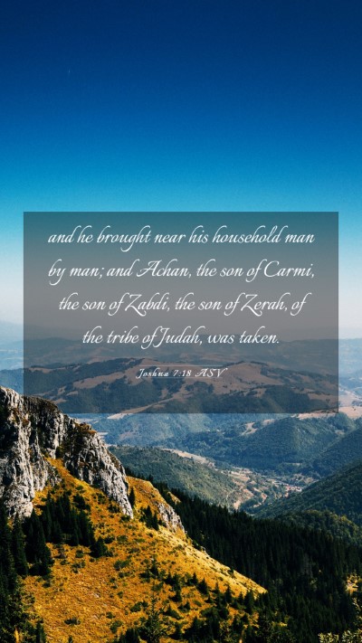 Picture 03 - Joshua 7:18 ASV Mobile Phone Wallpaper - and he brought near his household man by man; and - Mobile Bible Verse Wallpaper
