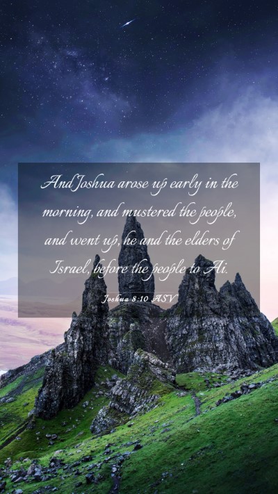 Picture 03 - Joshua 8:10 ASV Mobile Phone Wallpaper - And Joshua arose up early in the morning, and - Mobile Bible Verse Wallpaper