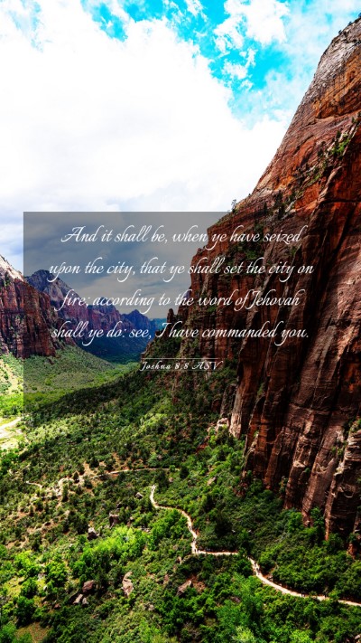 Picture 03 - Joshua 8:8 ASV Mobile Phone Wallpaper - And it shall be, when ye have seized upon the - Mobile Bible Verse Wallpaper