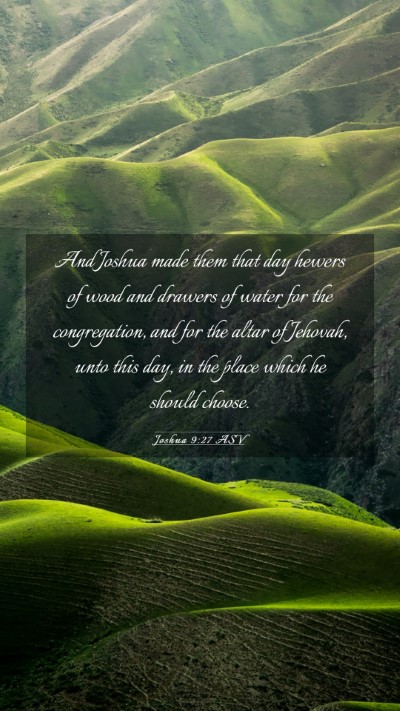 Picture 03 - Joshua 9:27 ASV Mobile Phone Wallpaper - And Joshua made them that day hewers of wood and - Mobile Bible Verse Wallpaper