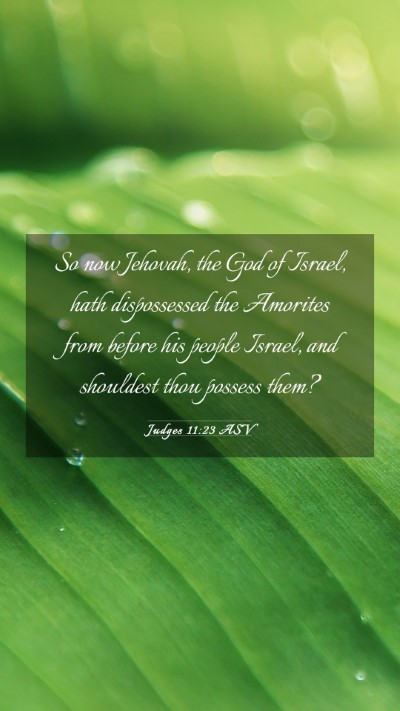 Picture 03 - Judges 11:23 ASV Mobile Phone Wallpaper - So now Jehovah, the God of Israel, hath - Mobile Bible Verse Wallpaper