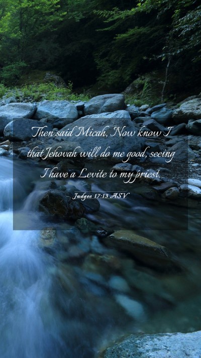 Picture 03 - Judges 17:13 ASV Mobile Phone Wallpaper - Then said Micah, Now know I that Jehovah will do - Mobile Bible Verse Wallpaper