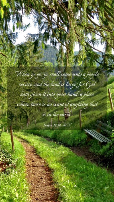 Picture 03 - Judges 18:10 ASV Mobile Phone Wallpaper - When ye go, ye shall come unto a people secure, - Mobile Bible Verse Wallpaper
