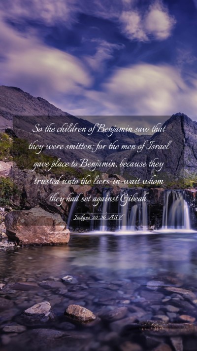 Picture 03 - Judges 20:36 ASV Mobile Phone Wallpaper - So the children of Benjamin saw that they were - Mobile Bible Verse Wallpaper