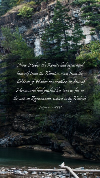 Picture 03 - Judges 4:11 ASV Mobile Phone Wallpaper - Now Heber the Kenite had separated himself from - Mobile Bible Verse Wallpaper