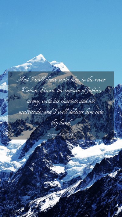 Picture 03 - Judges 4:7 ASV Mobile Phone Wallpaper - And I will draw unto thee, to the river Kishon, - Mobile Bible Verse Wallpaper
