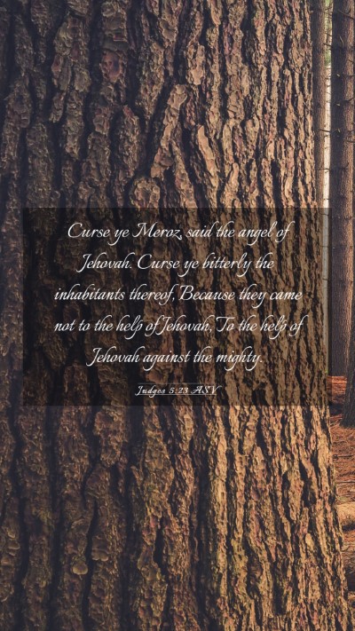 Picture 03 - Judges 5:23 ASV Mobile Phone Wallpaper - Curse ye Meroz, said the angel of Jehovah. Curse - Mobile Bible Verse Wallpaper
