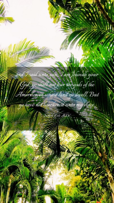 Picture 03 - Judges 6:10 ASV Mobile Phone Wallpaper - and I said unto you, I am Jehovah your God; ye - Mobile Bible Verse Wallpaper