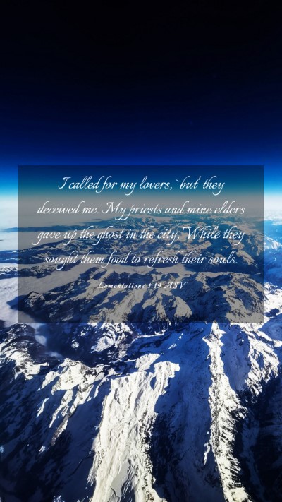 Picture 03 - Lamentations 1:19 ASV Mobile Phone Wallpaper - I called for my lovers, `but' they deceived me: - Mobile Bible Verse Wallpaper