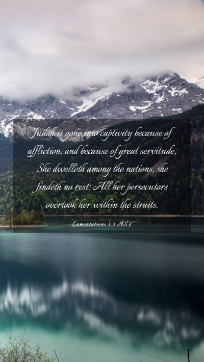 Picture 03 - Lamentations 1:3 ASV Mobile Phone Wallpaper - Judah is gone into captivity because of - Mobile Bible Verse Wallpaper