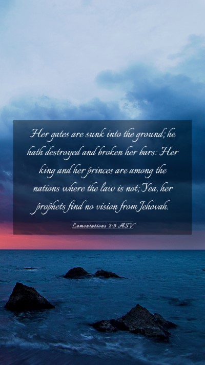 Picture 03 - Lamentations 2:9 ASV Mobile Phone Wallpaper - Her gates are sunk into the ground; he hath - Mobile Bible Verse Wallpaper