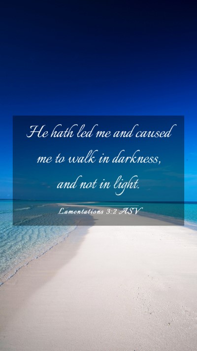 Picture 03 - Lamentations 3:2 ASV Mobile Phone Wallpaper - He hath led me and caused me to walk in darkness, - Mobile Bible Verse Wallpaper