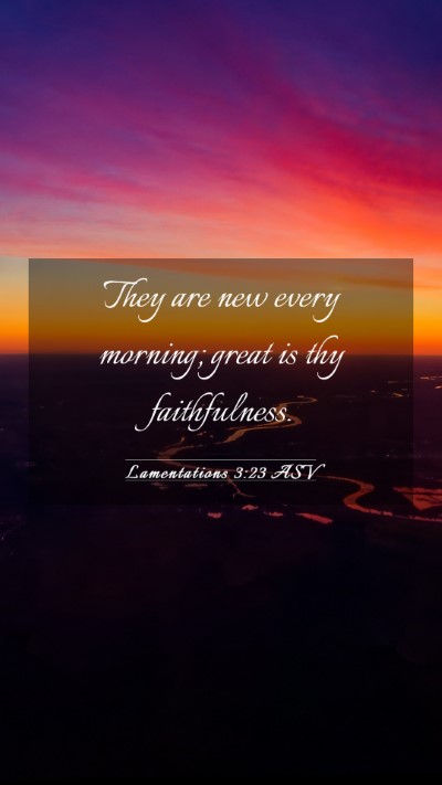 Picture 03 - Lamentations 3:23 ASV Mobile Phone Wallpaper - They are new every morning; great is thy - Mobile Bible Verse Wallpaper