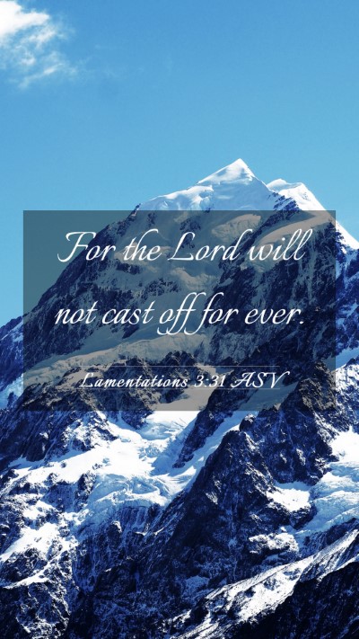 Picture 03 - Lamentations 3:31 ASV Mobile Phone Wallpaper - For the Lord will not cast off for - Mobile Bible Verse Wallpaper