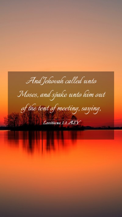 Picture 03 - Leviticus 1:1 ASV Mobile Phone Wallpaper - And Jehovah called unto Moses, and spake unto him - Mobile Bible Verse Wallpaper