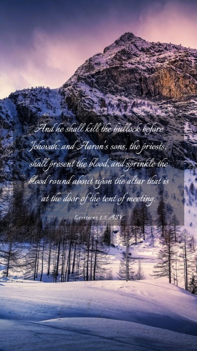 Picture 03 - Leviticus 1:5 ASV Mobile Phone Wallpaper - And he shall kill the bullock before Jehovah: and - Mobile Bible Verse Wallpaper